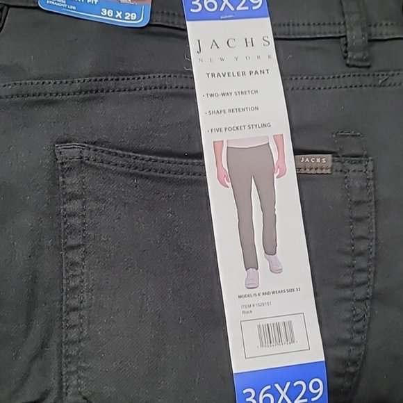 Jachs New York Men's Straight Fit Mid-Rise 5 Pocket Traveler Pant - Picture 3 of 3